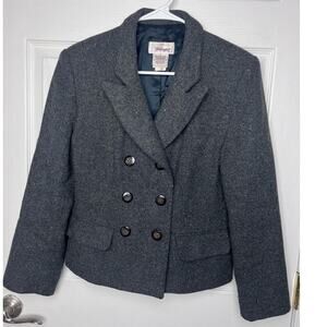 Worthington Dark Gray Wool Blend Pea Coat Women's Size 8